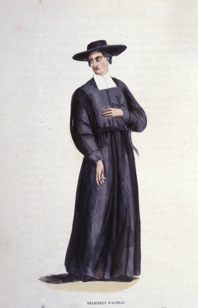 Religieuze van Aubac. Gravure uit een album over religieuze orden, Parijs door Unknown artist