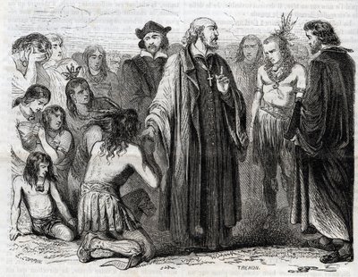 Afbeelding van Bartolome de las Casas (1484-1566) Dominicaanse priester, missionaris bij de Indianen (portret van Bartolome de las Casas, dominicaanse monnik en beschermer van de Indianen - gravure van 1860) door Unknown artist