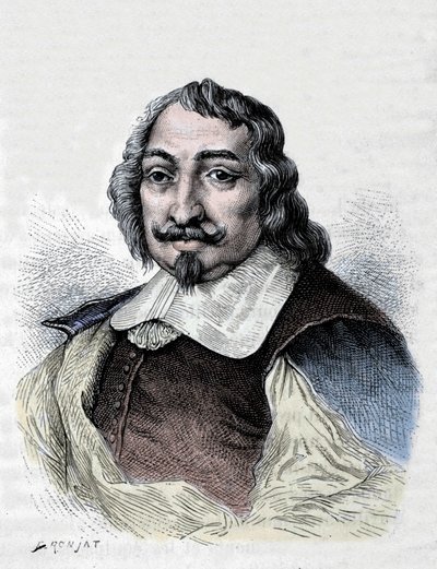 Samuel de Champlain, Franse ontdekkingsreiziger en kolonist (1567-1635). Kolonist van Canada. Gravure uit 1830 naar een serieus portret door Moncornet door Unknown artist