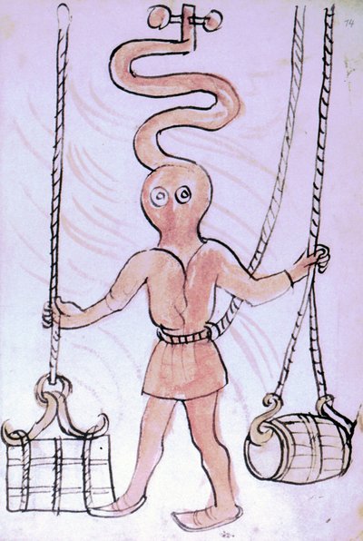 Scaphandler uit een manuscript, bekend als 