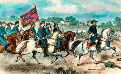 Secessieoorlog: Generaal Stuart met de Zuidelijke Cavalerie in 1862 door Unknown artist