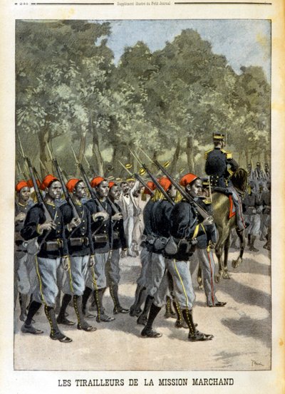 Senegalese Tirailleurs van de Mission Marchand in Parijs - in 