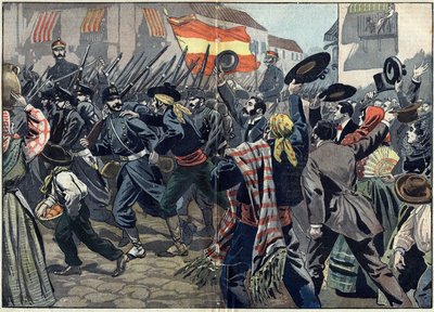 Spaans-Amerikaanse Oorlog of Cubaanse Onafhankelijkheidsoorlog (1868-1898) tussen Spanje en Noord-Amerika door Unknown artist