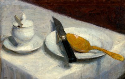 Stilleven met mosterdpot door Unknown Artist