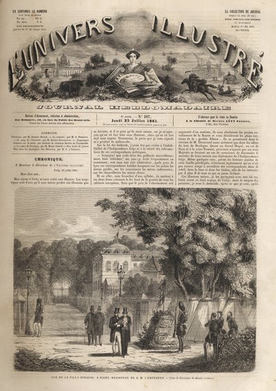 Strauss villa in Vichy - villa van Strauss in Vichy, residentie van Keizer Napoleon III (1808-1873) - het illustere universum van 1861 door Unknown artist