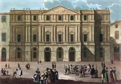 Teatro alla Scala in Milaan in Italië in de 19e eeuw door Unknown artist