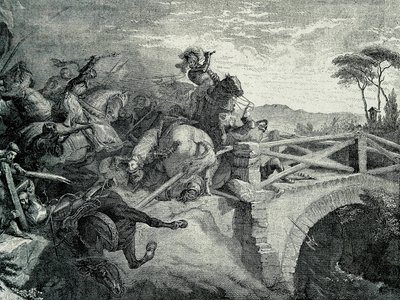 De Slag bij Garigliano tussen Fransen en Spanjaarden tijdens de Derde Italiaanse Oorlog, 29 december 1503: Gonzalo Fernandez De Cordoba genaamd El Gran Capitan door Unknown artist