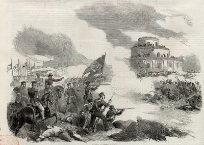 De slag bij Monte Caseros in april 1852 - opstand van Justo José de Urquiza (1801-1870) tegen de Argentijnse dictator Juan Manuel de Rosas (1793-1877) door Unknown artist