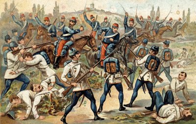 De Slag bij Solferino (24 juni) door Unknown artist