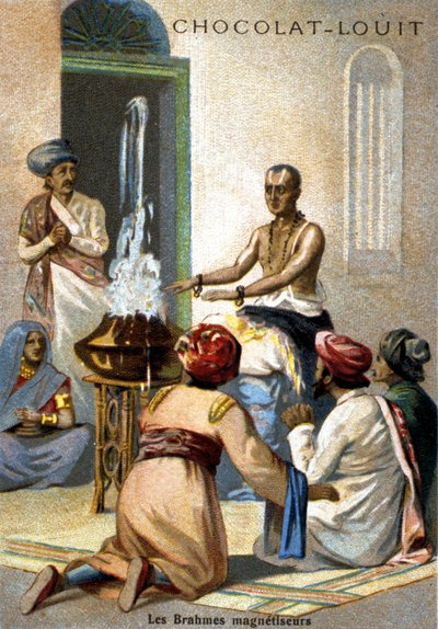 De Brahman magnetiseerders. Chromolithografie uit het einde van de 19e eeuw door Unknown artist