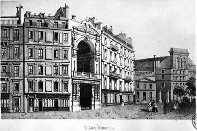 Het Historisch Theater in de 19e eeuw - gravure, Carnavalet door Unknown artist