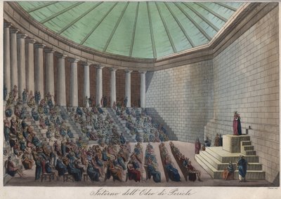 Het Odeon van Athene of Odeon van Pericles in Athene - gravure uit 