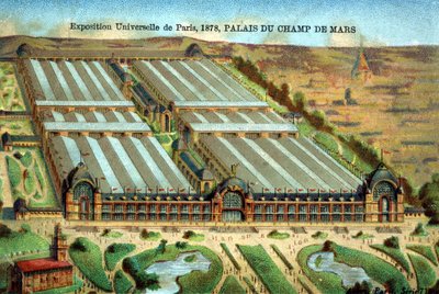 Het Palais du Champ de Mars op de Wereldtentoonstelling van Parijs in 1878 door Unknown artist