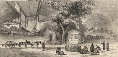 Het wijnpakhuis in Parijs in 1861 door Unknown artist