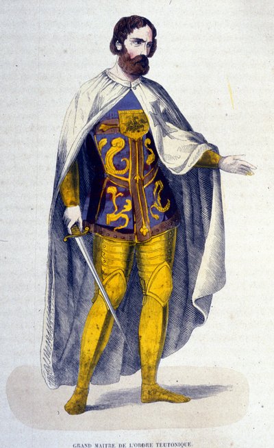 De grootmeester van de Teutoonse Orde, een ridderorde gesticht in 1128 en verdwenen in de 16e eeuw na secularisatie. Gravure uit de 19e eeuw door Unknown artist
