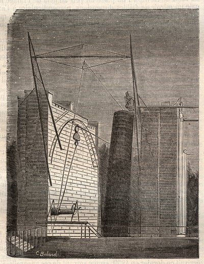 De grote spiegeltelescoop (of leviathan) van William Parsons, Lord Rosse, uit Birr Castle naar Parsonstown (Ierland) door Unknown artist