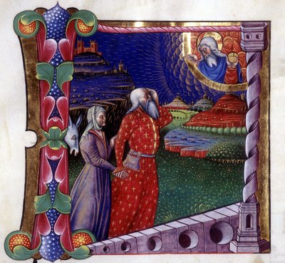 Het offer van Noach. Antifonarium uit de 15e eeuw. Biblioteca de Lodi door Unknown artist