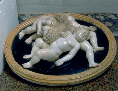 Drie slapende putti door Unknown artist