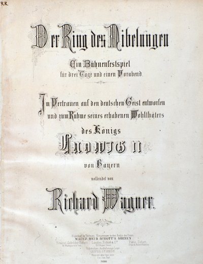 Titelpagina van muziekpartituur van Der Ring des Nibelungen door Wagner door Unknown artist