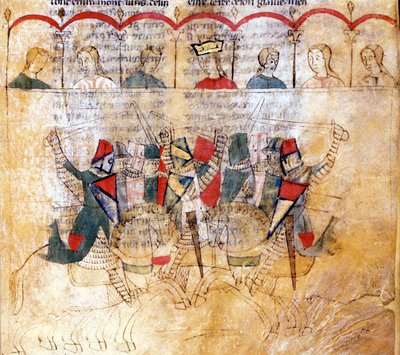 Toernooiscène naar het manuscript 