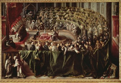 Proces van Galileo Galilei voor de inquisitie door Unknown artist