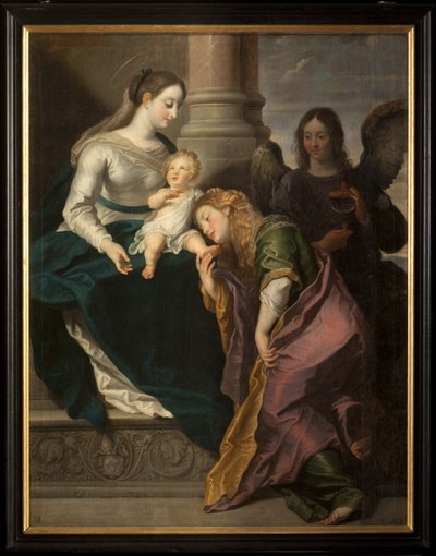 Drieluik. Gesigneerd L. Segers (?). Wapenschild met tekst Omnia enpitras (?). 1627. door Unknown artist