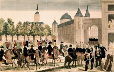 Triomfantelijke intocht van Napoleons troepen in Madrid, 4 december 1808 door Unknown artist