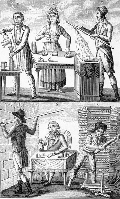 Gebruik van nieuwe gewichten en maten in 1795 door Unknown artist