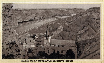 Vallei van de Maas: uitzicht op Creve Coeur (Creve-Coeur of Crevecoeur), Wallonië, België door Unknown artist