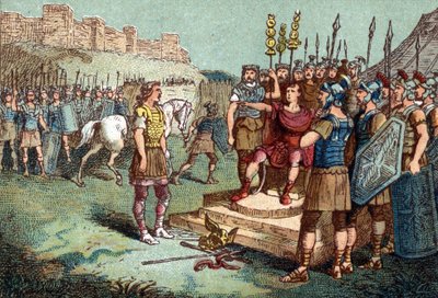 Vercingetorix, Gallische leider, ging naar Julius Caesar in 52 v.Chr. door Unknown artist