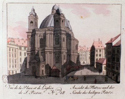 Uitzicht op het St. Pietersplein in Wenen, Oostenrijk door Unknown artist
