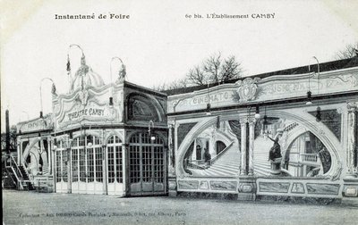 Gezicht op het Camby theatergebouw in Parijs in 1906 (foto) door Unknown Artist