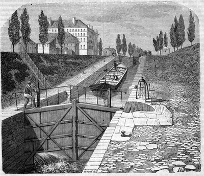 Uitzicht op het Canal Saint Martin in de buurt van Parijs door Unknown artist