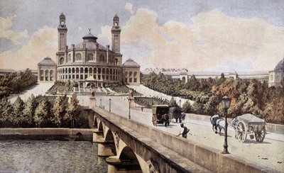 Zicht op het Palais du Trocadero (Parijs) in 1898. door Unknown artist
