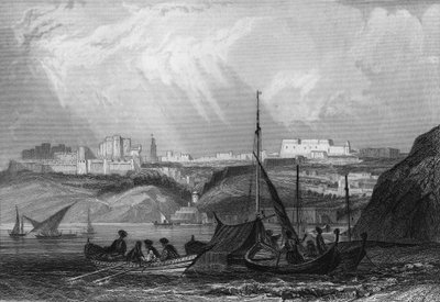 Zicht op de haven van Oran, tweede bezettingshaven na Algiers door het Franse leger in 1830, in 