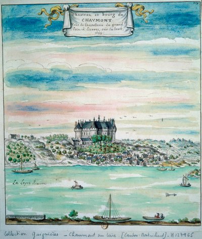 Uitzicht op het kasteel van Chaumont-sur-Loire door Unknown artist