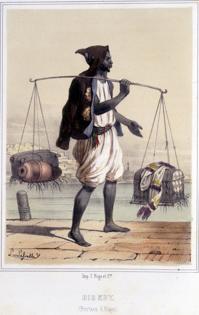 Waterdrager in Algiers in de tweede helft van de 19e eeuw door Unknown artist