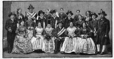 Wendische bruiloftsfeest - gravure uit 1897 door Unknown artist