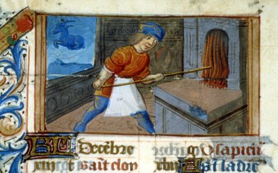 Zodiac Steenbok en bakker in zijn oven door Unknown artist