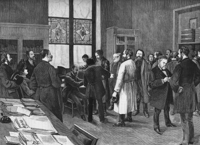 In het kabinet van Louis Pasteur in 1886 door Unknown artist