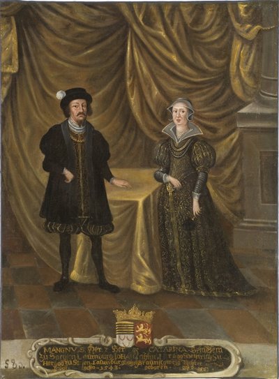 Magnus I, Hertog van Saksen-Lauenburg en Catharina van Brunswijk-Wolfenbüttel door Unknown artist
