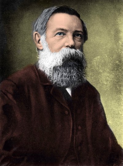 Portret van Friedrich Engels (1820-1895), Duitse socialistische theoreticus en politicus. door Unknown artist