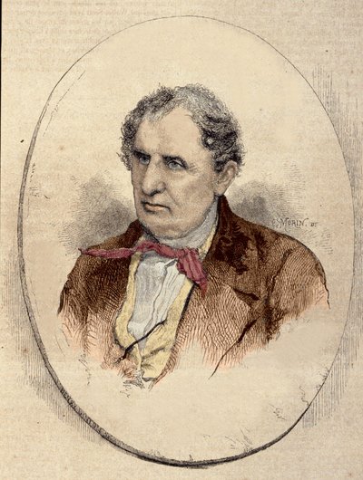 Portret van James Fenimore Cooper (1789-1851), Amerikaanse romanschrijver. door Unknown artist