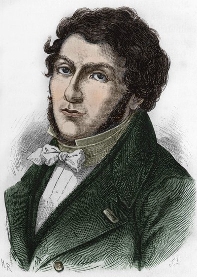 Portret van Jean François Champollion, genaamd Champollion de Jonge, Franse egyptoloog (1790 tot 1832). door Unknown artist