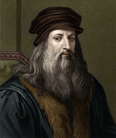 Portret van Leonardo da Vinci (1452-1519), Italiaanse schilder. door Unknown artist