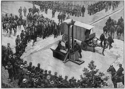 De executie van de anarchist Caserio in Lyon in 1894 door Unknown artist