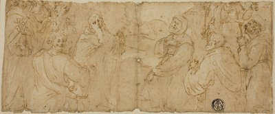 Franciscaanse Heiligen in Aanbidding door Unknown Florentine