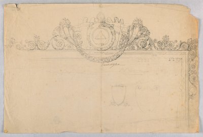 Ontwerp voor de bekroning op de achterkant van een koets door Unknown, Italian