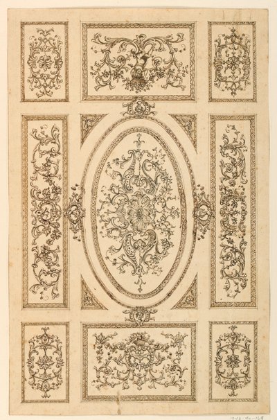 Tekening, plafondontwerp, ca. 1750 door Unknown artistUnknown artist