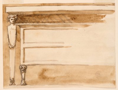 Tekening, consoletafel en ladenkast, ca. 1795 door Unknown artistUnknown artist